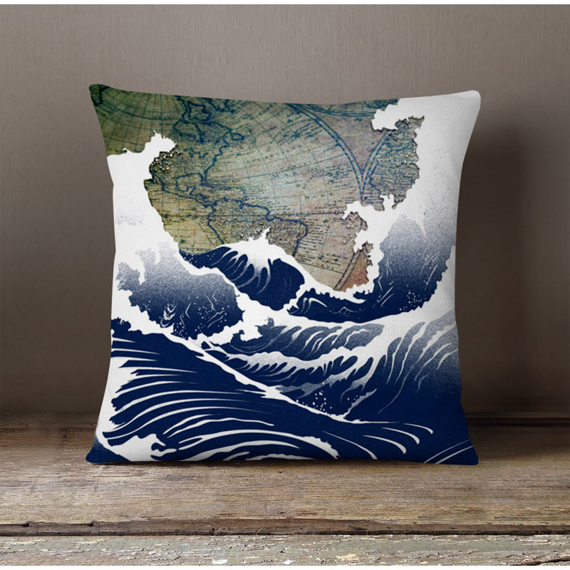 Throw Pillow With Insert, Blue 11, 18"H x 18"W