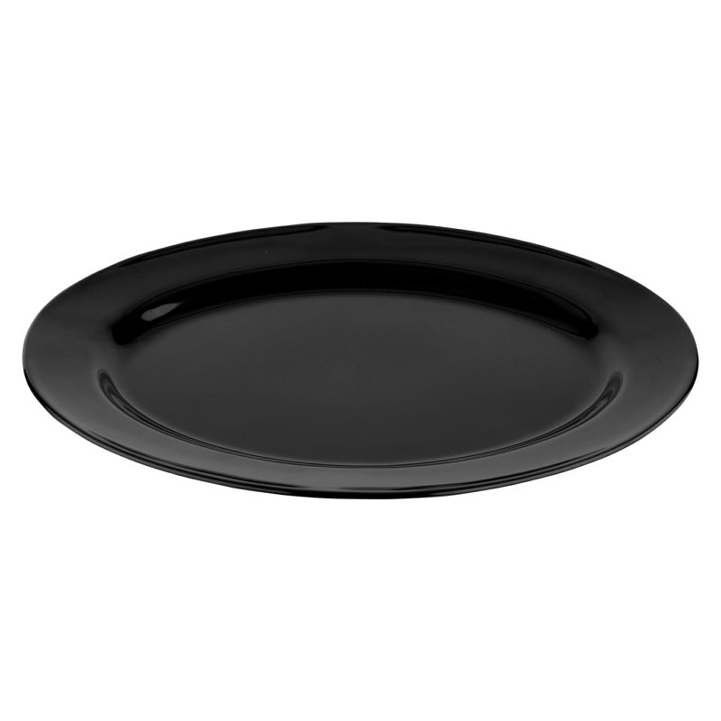 Le GE Plateau ovale en mélamine, Noir, 18 po x 13,5 po