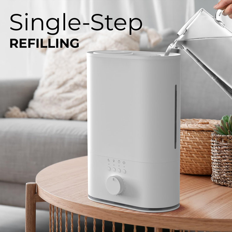 White Large Room Quiet Cool Mist Humidifier with Aromatherapy