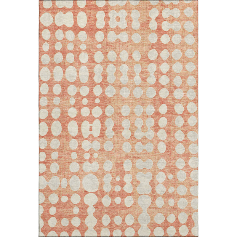 Premium Machine Washable Prisco Coral Rug, Rectangle 10' x 14'