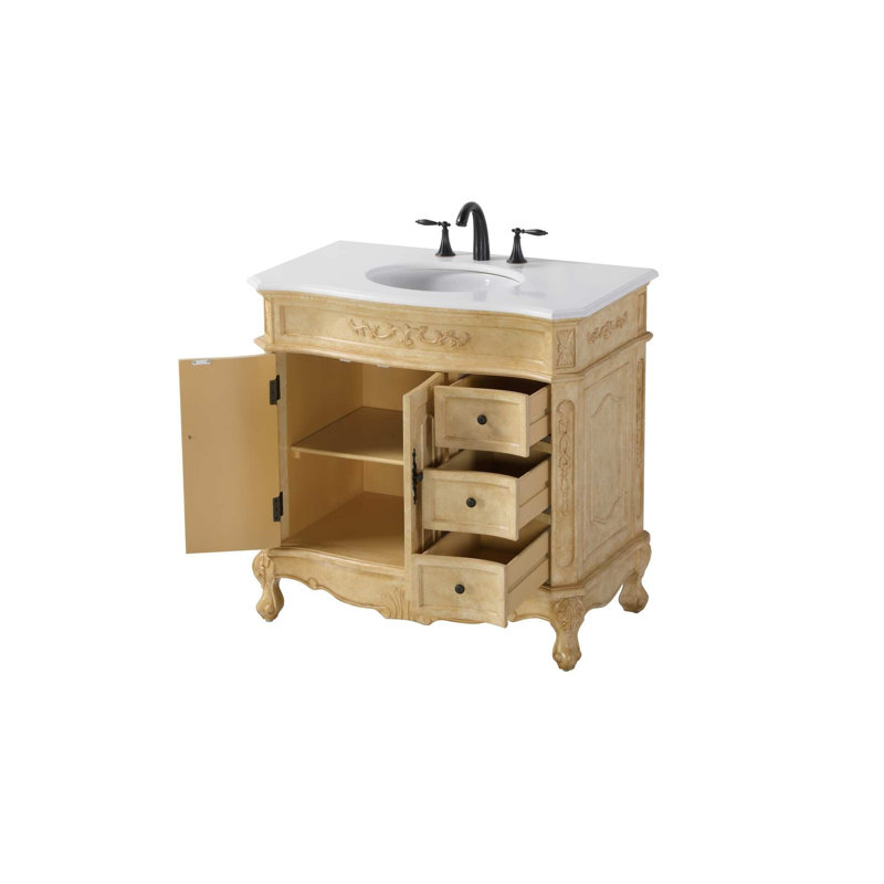 Ensemble de meuble-lavabo simple 36 po Lunette, Beige antique, 36"