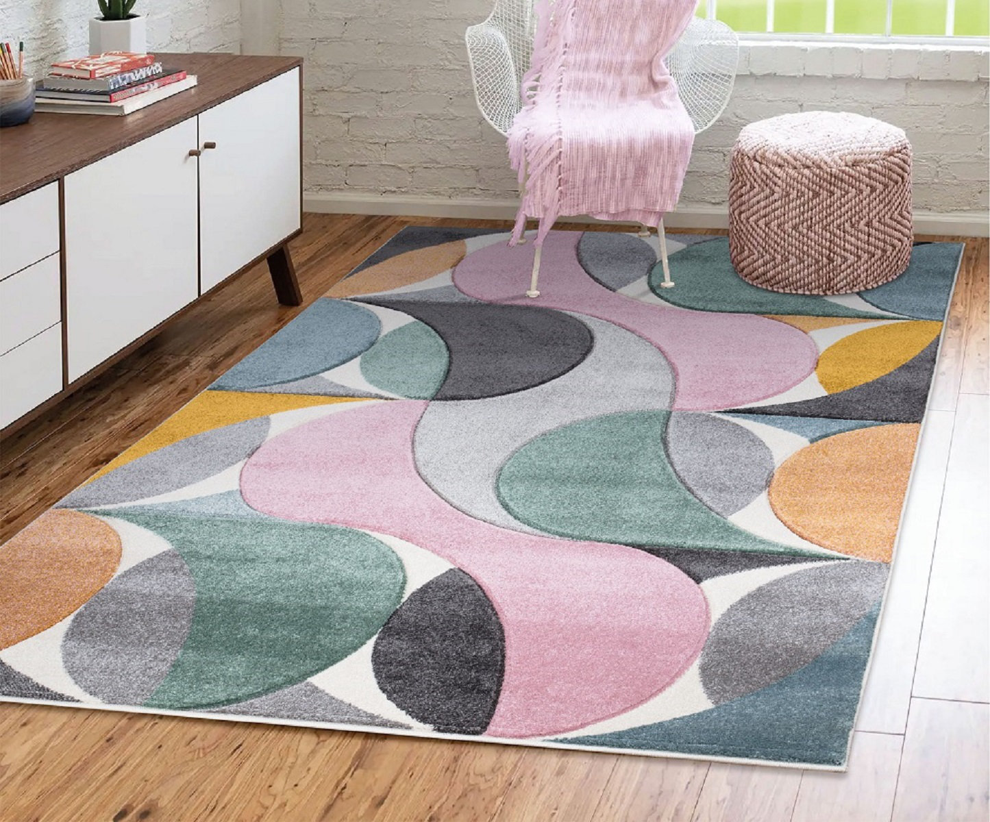 Subtle Abstract Pattern On Rug Ivy Bronx Kenzo Geometric Abstract Pattern Rugs | Wayfair.co.uk