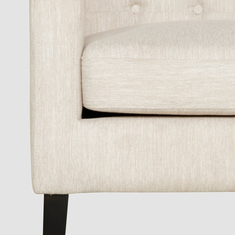 Fauteuil capitonné Bohannon, Beige foncé