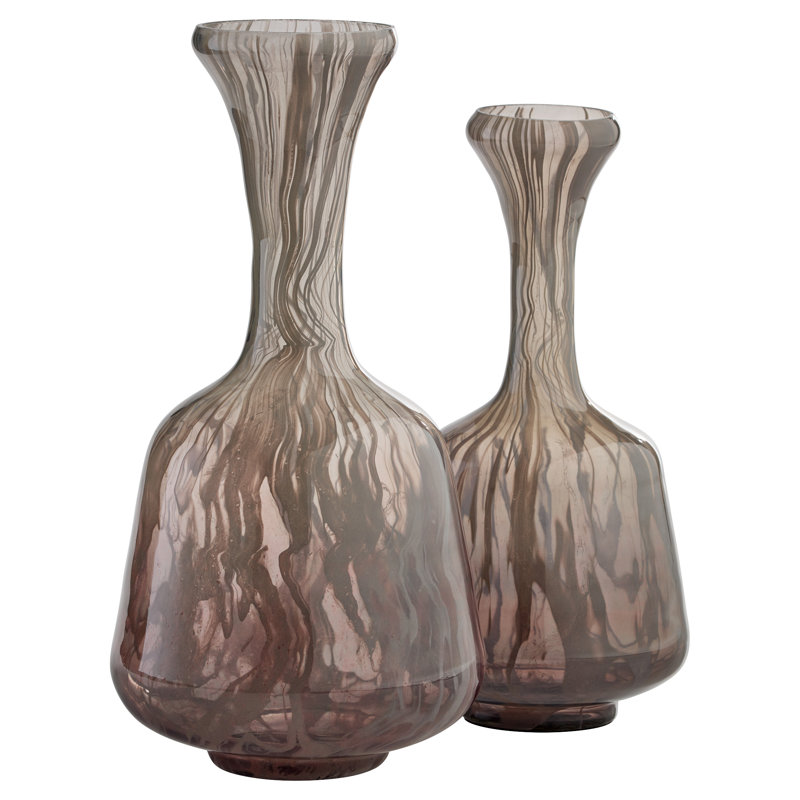 Billow Handmade Glass Table Vase, 15.25" H x 7.25" W x 7.25" D