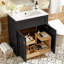 Meuble-lavabo 30 po avec lavabo en céramique, armoire de rangement autoportante moderne avec poignées dorées, portes à fermeture douce-1118110649