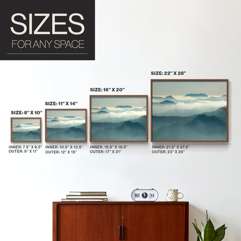 Above the Clouds -Framed Print - Restickable, 8" H x 10" W, Walnut