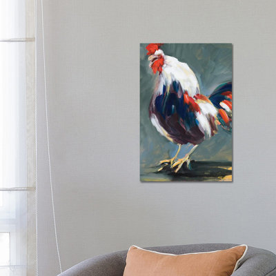 Rising Rooster by Jane Slivka - Wrapped Canvas Print