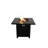 30" Powder-Coated Metal Fire Pit With Smoked Glass Lid
