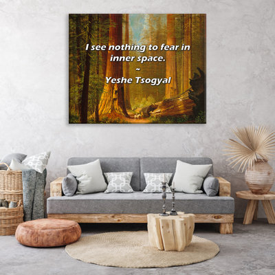 Artsy Quote "I see nothing to fear in inner space." By Yeshe Tsogyal Gallery Wrapped Canvas