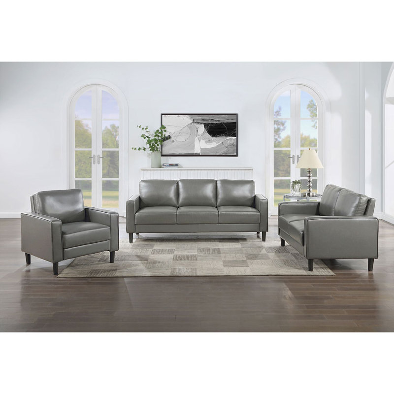 Causeuse rembourrée avec accoudoirs Farallone, parfaite pour la vie moderne avec confort et style dans des espaces compacts.