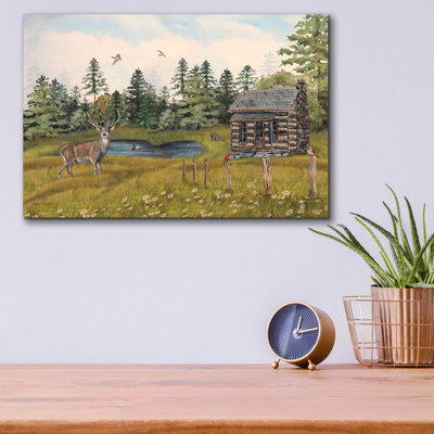 «Wilderness Lodge R» par Jean Plout, art mural en verre acrylique, 16 po x 12 po