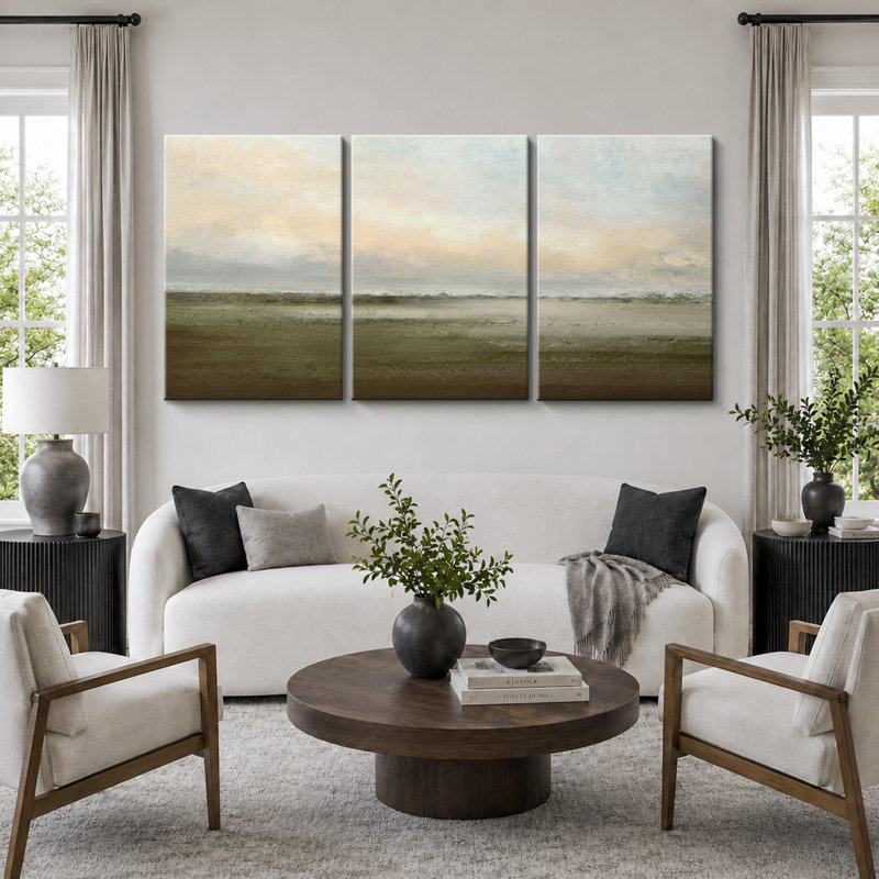 Reproduction d'art sur toile encadrée, 36" H x 72" W, Toile tendue, Sans cadre