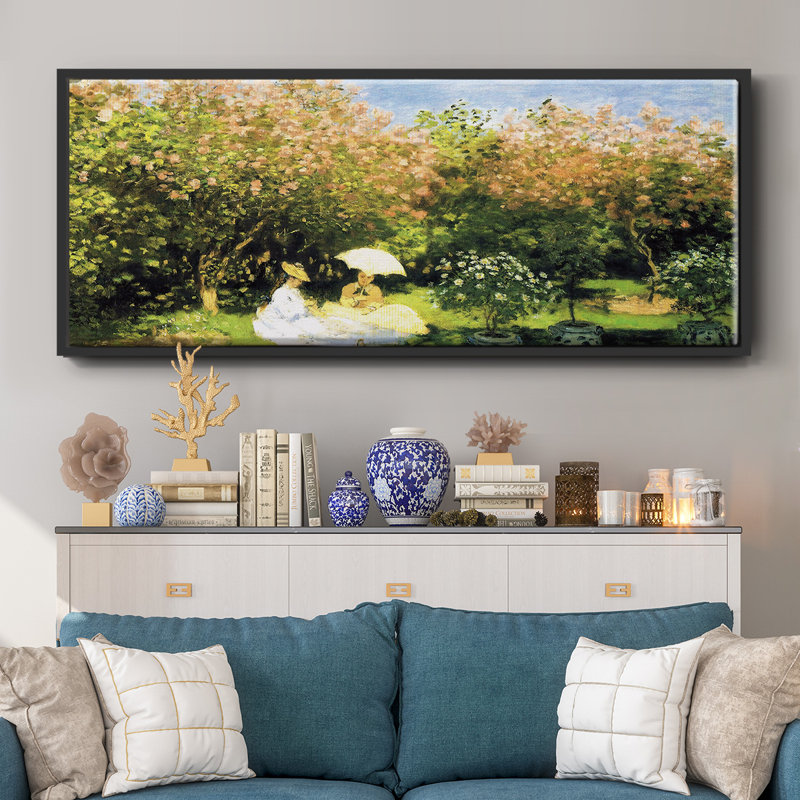 Le jardin, 1872, H 8 po x l 20 po x P 1,5 po, Noir