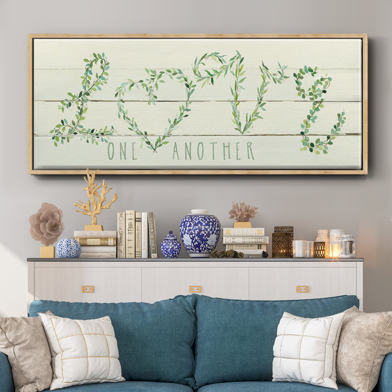 Shiplap Vines Love - toile encadrée