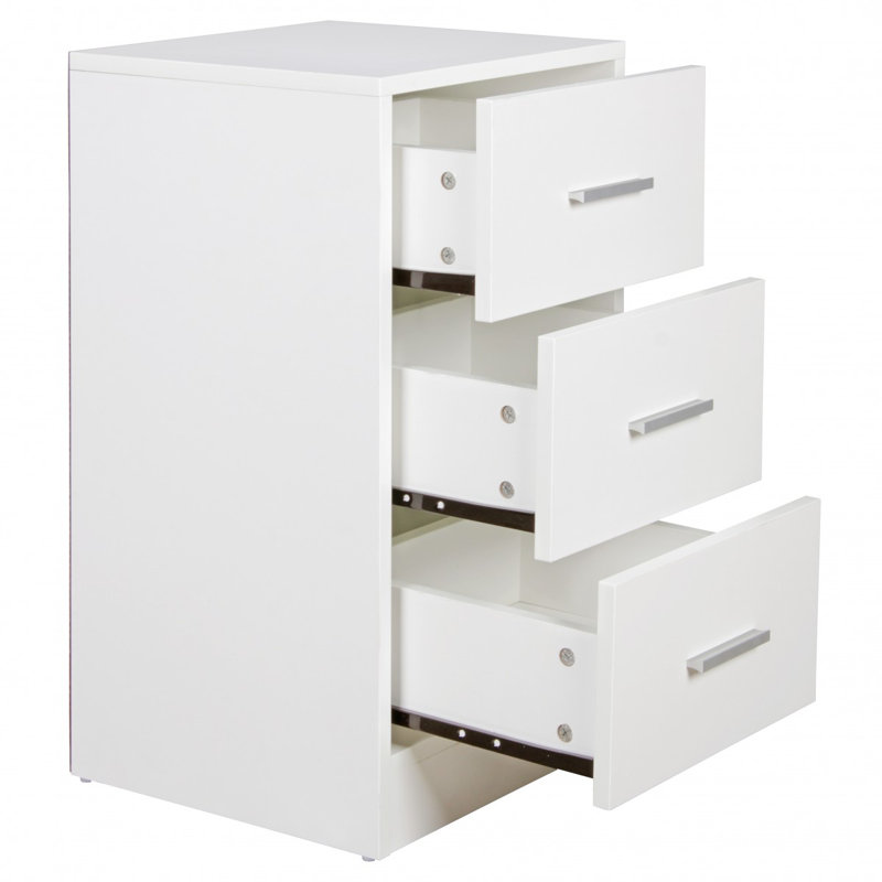 Manufactured Wood Bedside Table, White