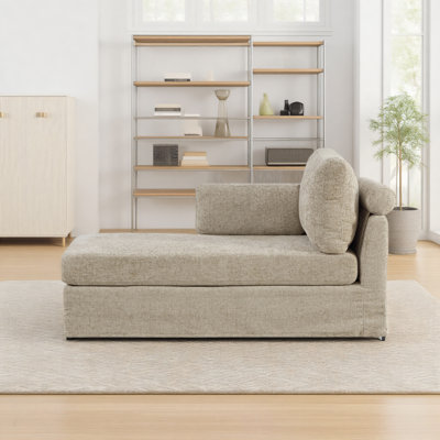 Chaise longue rembourrée avec housse de 59,8 po de longueur