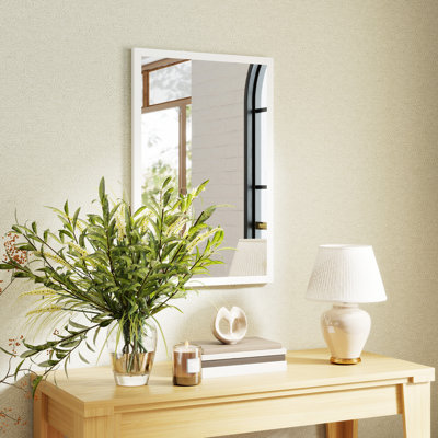 HOMCOM 60x40cm Wall Bathroom Mirror for Home Decor, Vanity Mirror, White