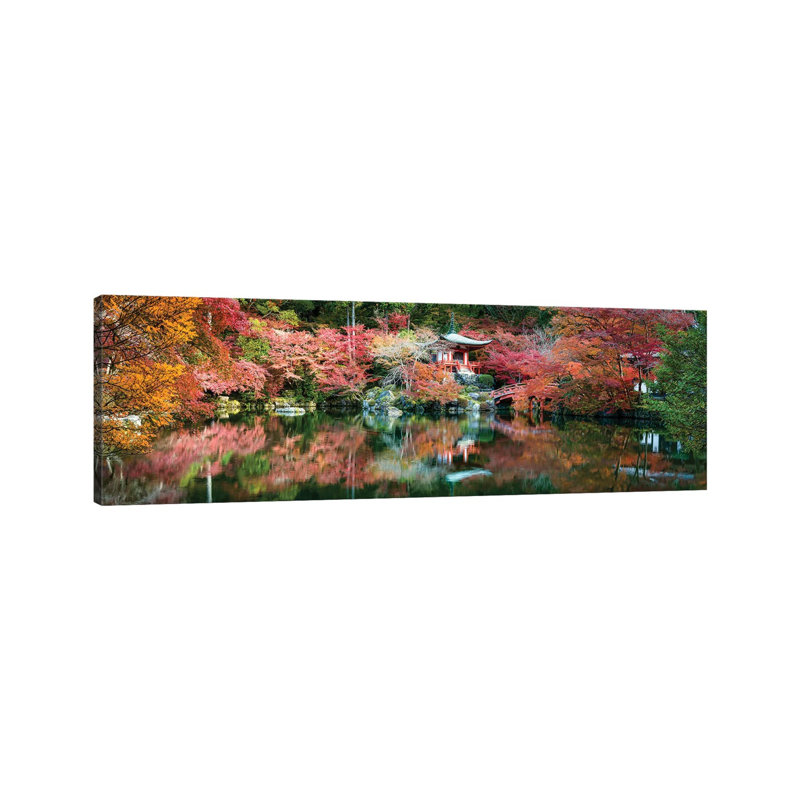 Panoramic View Of The Daigo-Ji Temple In Autumn, Kyoto, Japan by Jan Becke - Wrapped Canvas Panoramic Gallery-Wrapped Canvas Giclée