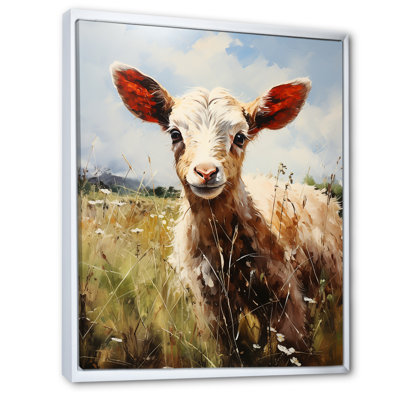 «Brown Goat Farm Meadow I», art mural animal de chèvre