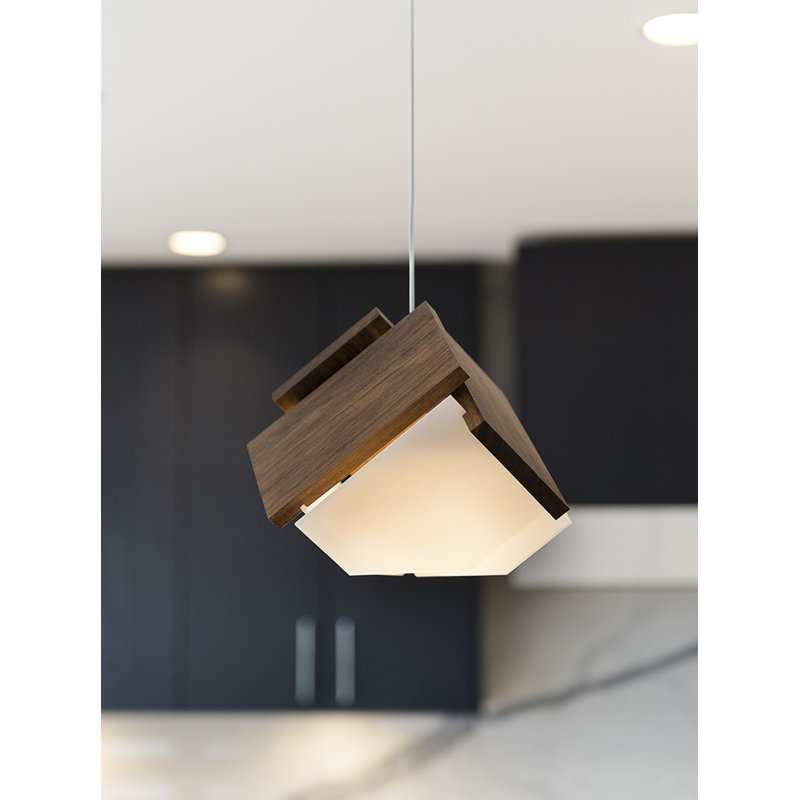 Mica 1 - Light LED Pendant, 2700K (Warm), Walnut