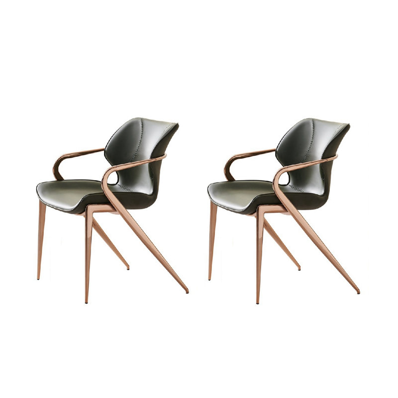Italian Minimalist Saddle Leather Backrest Dining Chair