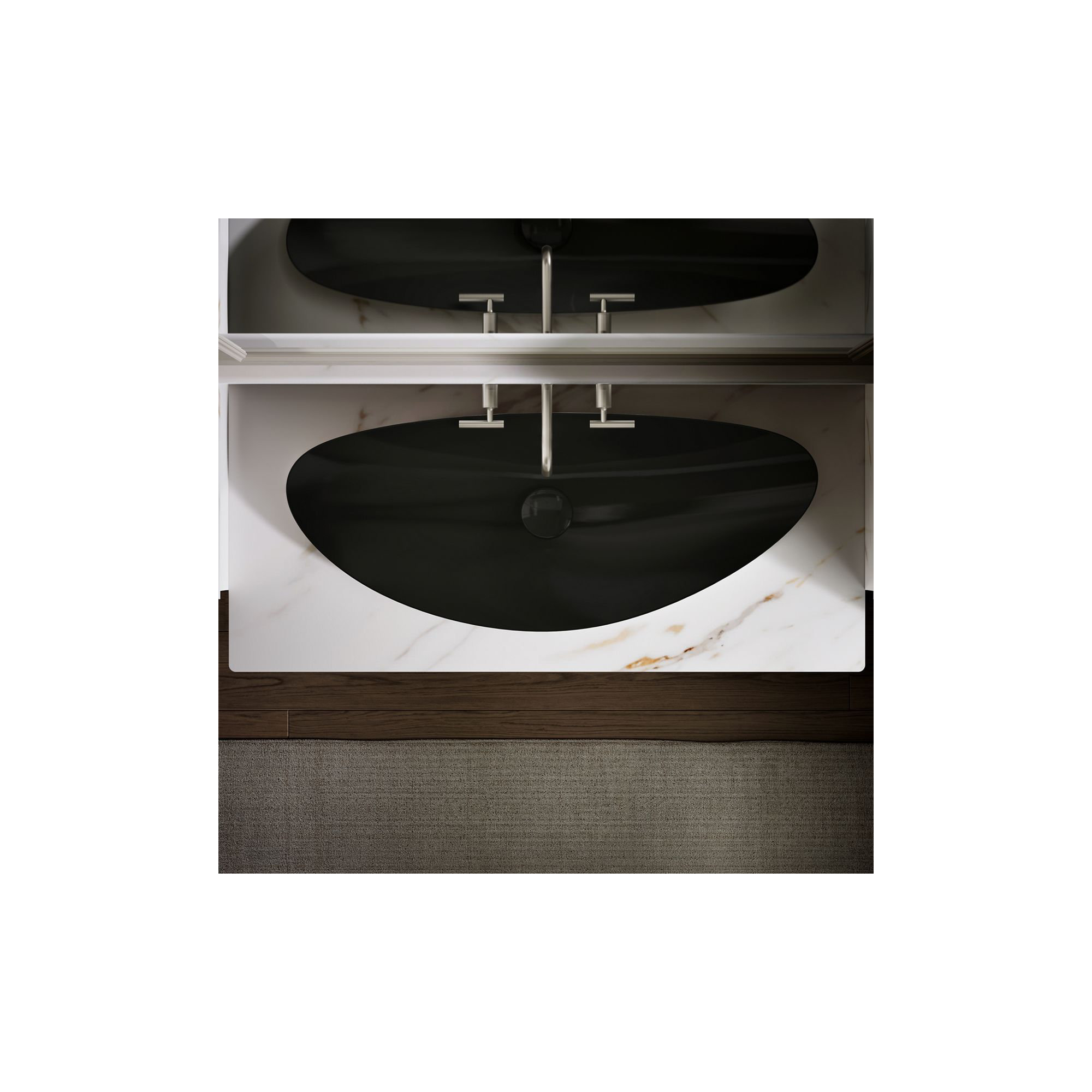 Veil Trough Fireclay Specialty Vessel Bathroom Sink, Black Black™