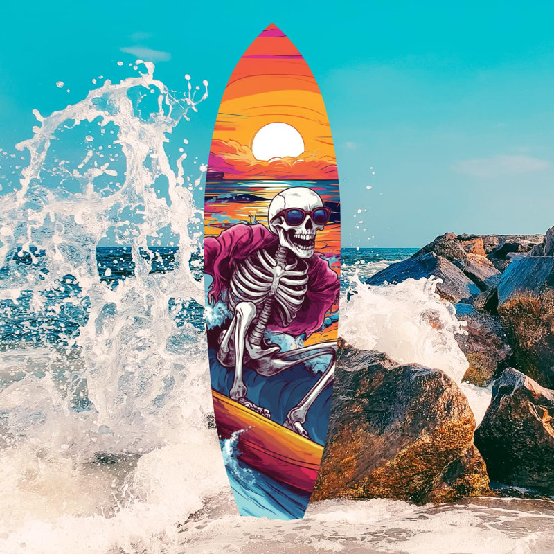 Halloween Squelette Surfant Wensley, 60 po