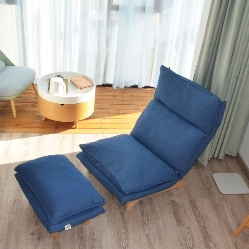 Foldable Lazy Sofa, Dark Blue