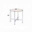 Table de bout ronde en chêne blanc avec cadre en métal chromé pour le salon | Idée de cadeau