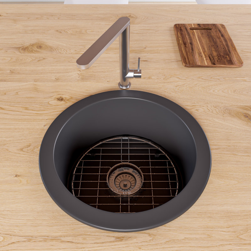Alfi Brand 18.5'' W Single Bowl Fireclay Undermount Kitchen Sink 0, Black Matte
