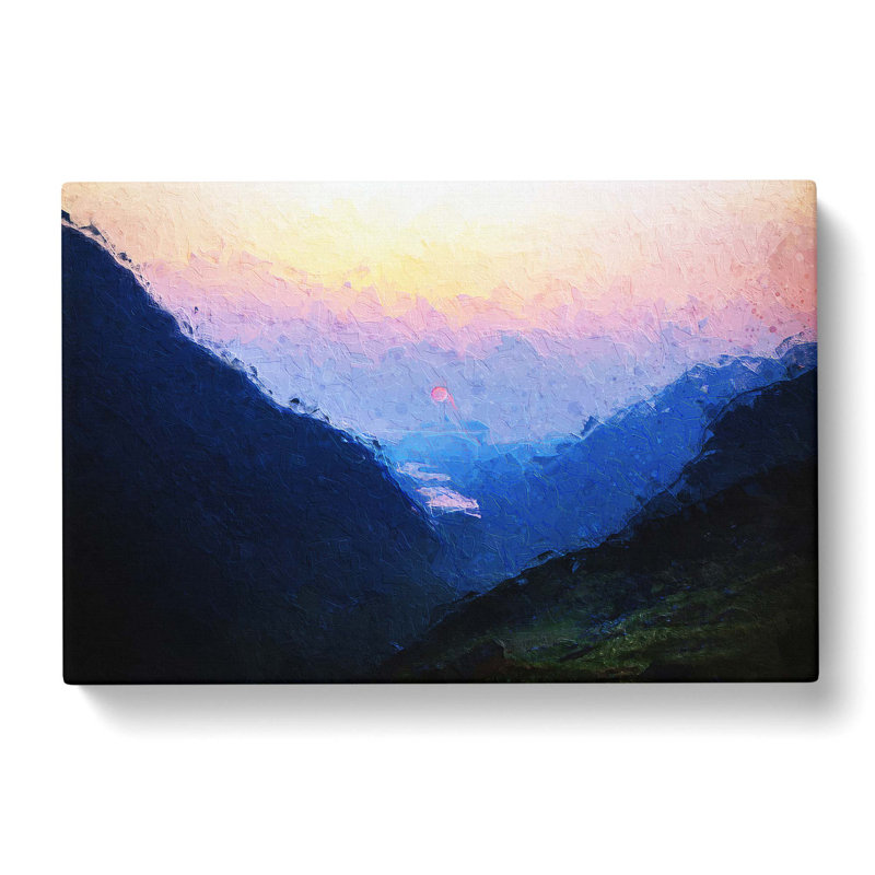 Sunset In Snowdonia In Wales In Abstract - Wrapped Canvas Painting, 40cm H x 60cm W x 3cm D