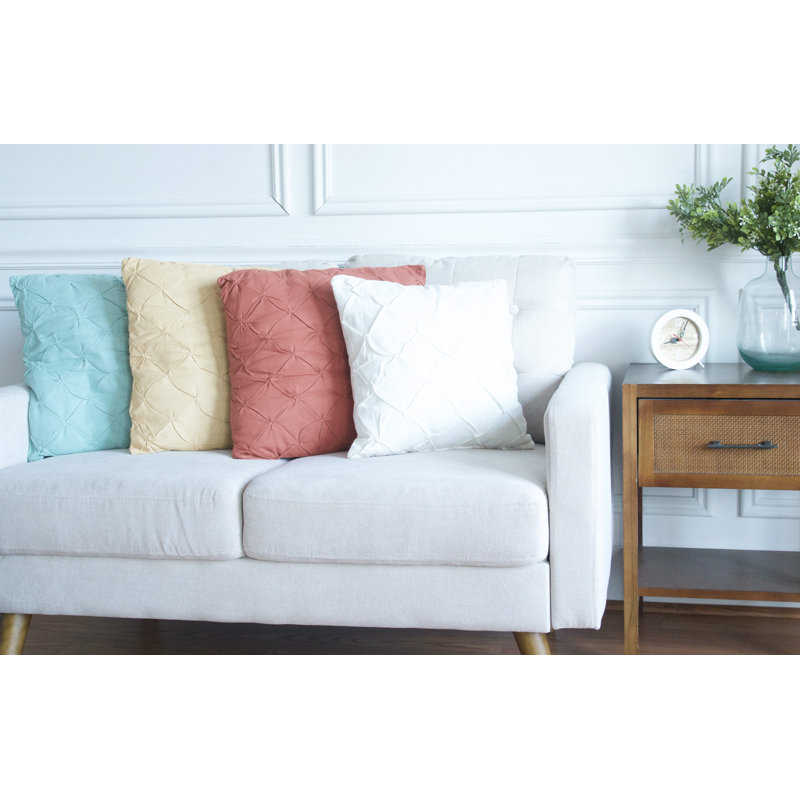 Diamond Tuck Feather Down Pillow, Off White