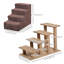 Escalier pour chat 4 marches, chats / chiens, escalade sur lit, brun-340475