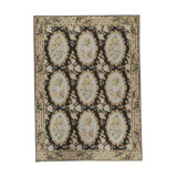 Moroccan Hand-Knotted Wool Area Rug in Yellow/Black