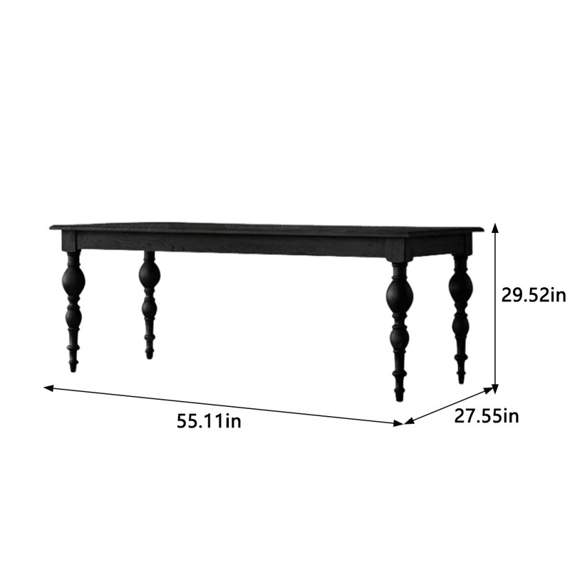 Tamijo Ash Solid Wood Dining Table, 27.55" W x 55.11" L