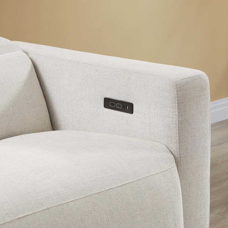 96.5'' Wide Upholstered Reclining Sofa with Console