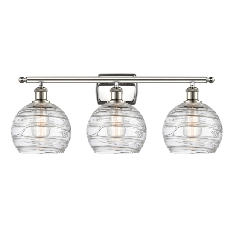 Éclairage de salle de bain à intensité variable 3 lumières Halvorson, Ampoule incandescente rétro de 60 watts, Transparent