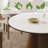 Astraea 59" Round Sintered Stone Dining Table Seats 6-8 with Walnut Base