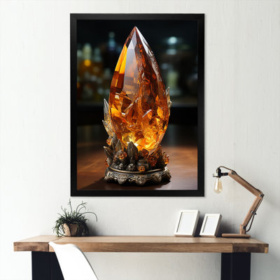 Citrine de pierre spirituelle orange et noire II sur toile