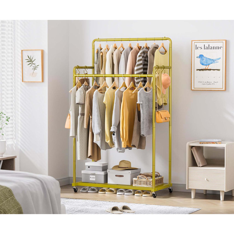 Bonville 72cm Rolling Clothing Rack, Gold