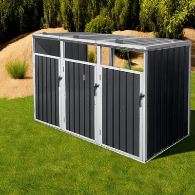Remises durables en métal pour l'extérieur, solution de rangement moderne pour bacs