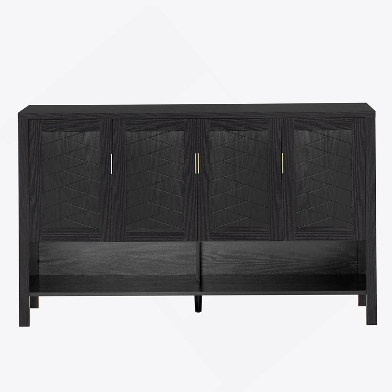 Buffet de rangement avec 4 portes, buffet avec tablettes réglables, armoire d'appoint pour le salon, la salle à manger, le bureau