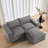 3 - Piece Upholstered Boneless Chenille Modular Sectional Sofa with Removable Ottoman– Fully Compressed, No Assembly Required-1815073924