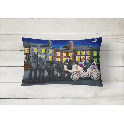 Schubert City Carriage Ride Horse Fabric Indoor/Outdoor Throw Pillow -  Winston Porter, 3C37005830F249298BFC85E3FD2E2CE7