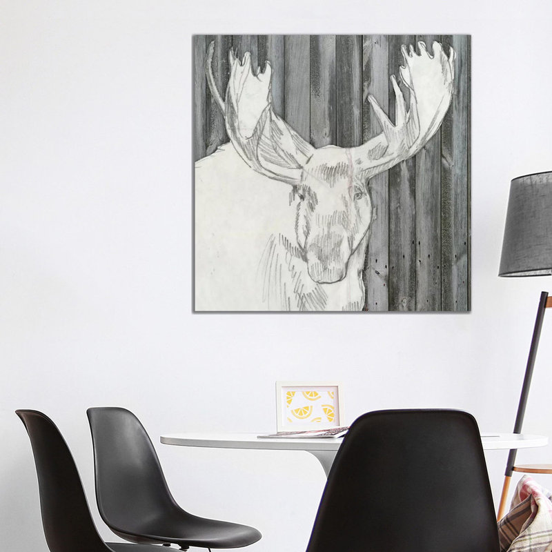 Barnwood Lodge Sketch II 1 Piece Wrapped Canvas Wall Art, 93.98cm H x 93.98cm W x 1.905cm D