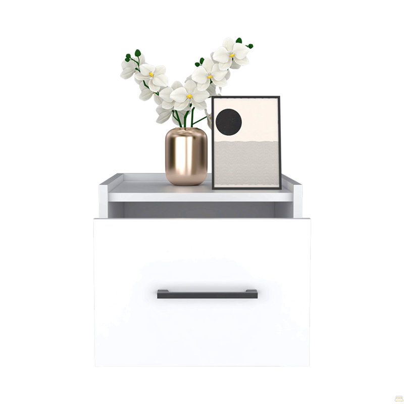Table de chevet flottante Calion, Blanc