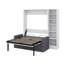 Lit escamotable double avec canapé et tablettes