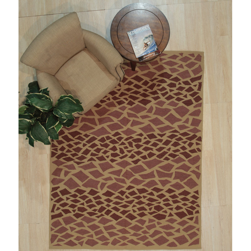 Tapis contemporain en laine tissé à plat Ahlivia