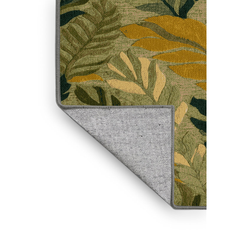  Tapis lavable vert légumes moutarde, Rectangulaire 2 pi x 3 pi