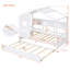 Lit blanc simple en bois avec lit gigogne-1427188734